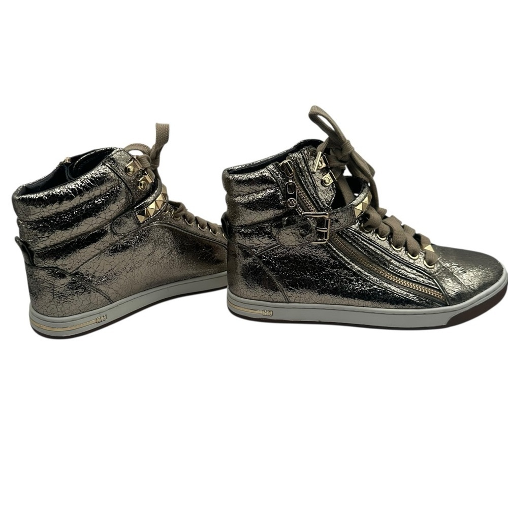 Michael Kors Metallic High Top Sneakers, Leather Upper/Rubber Outsole, Size 6.5M - Picture 8 of 16